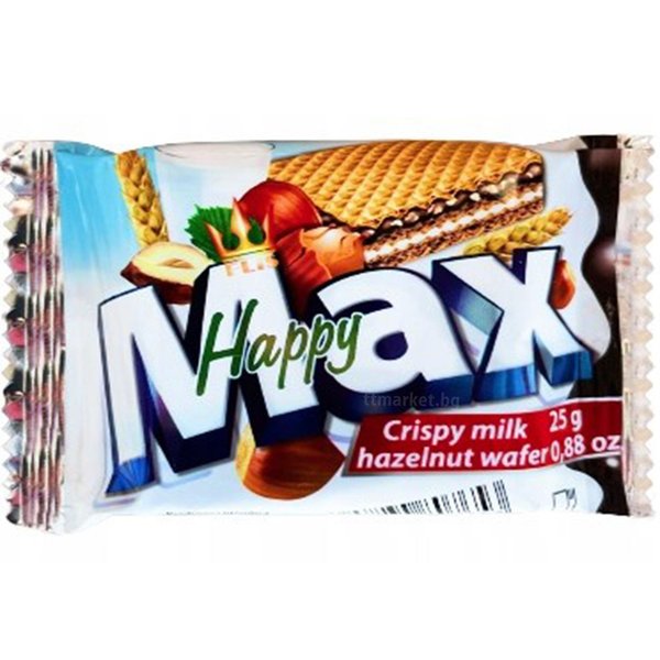Happy Max Crispy milk hazelnut wafer Вафла с млечен и лешников крем 25 ...
