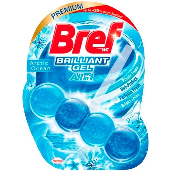 Bref Brilliant gel All in 1 Arctic Ocean Кошничка топчета за тоалетна с ...