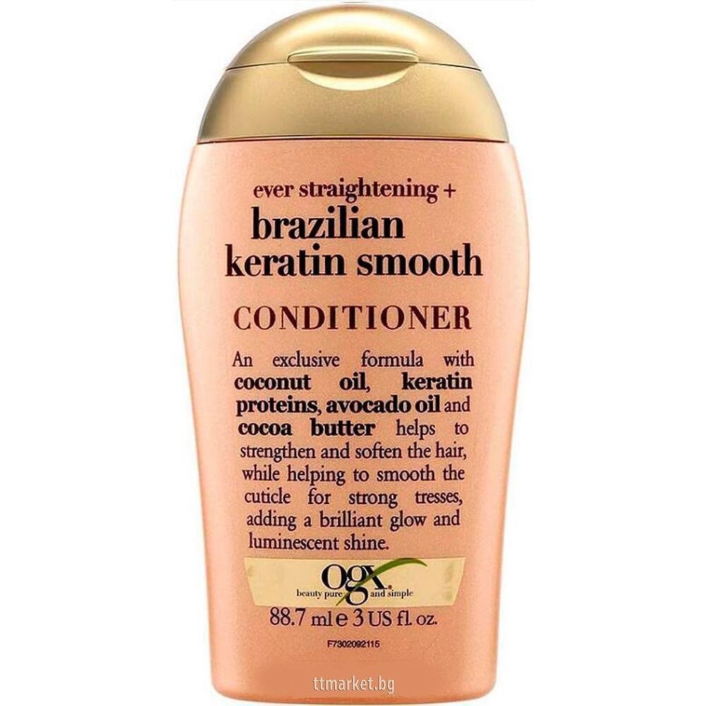 OGX Brazilian Keratin Smooth Conditioner Мини балсам с кокосово ...