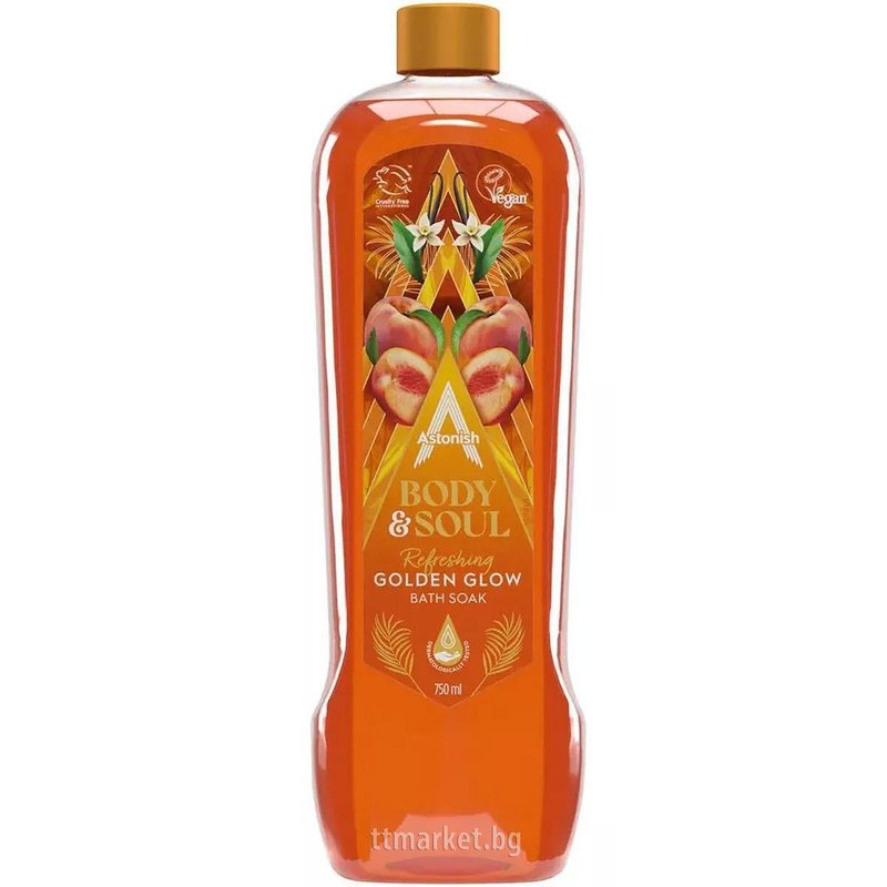Astonish Body & Soul Golden Glow Refreshing Bath Soak Веган Душ гел и ...