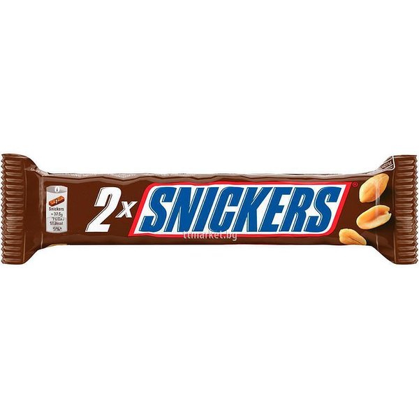 Snickers 2 Шоколадов десерт с карамел и фъстъци покрити с млечен ...