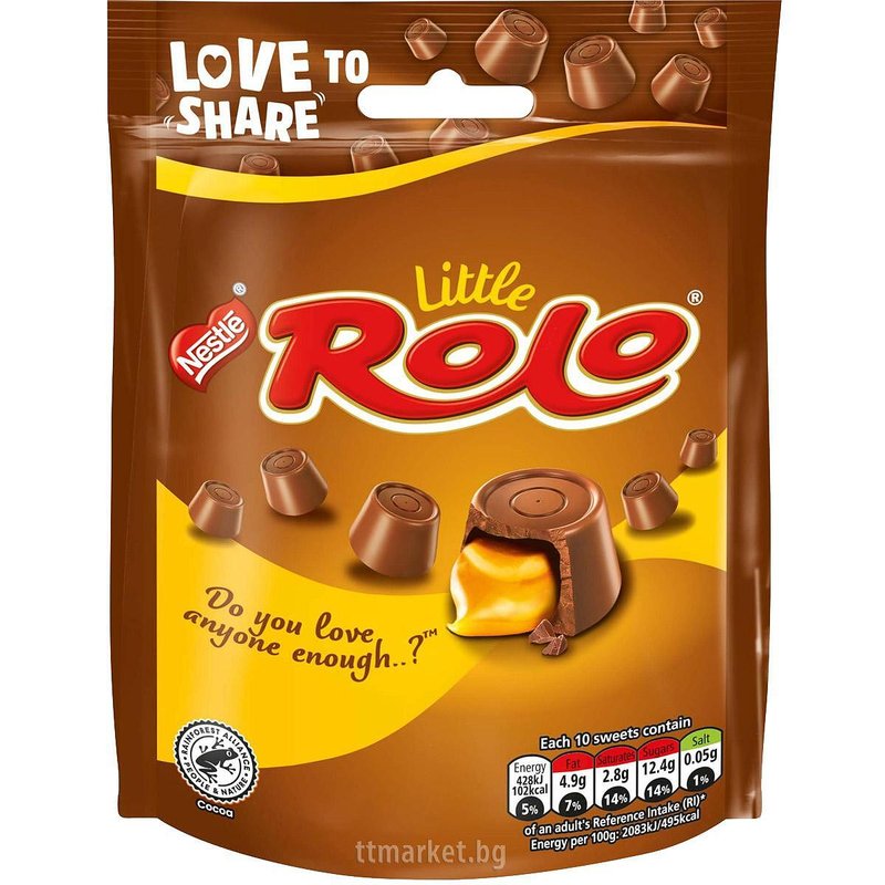 Nestle Little Rolo Milk Chocolate Sharing Bag Мини бонбони от млечен ...