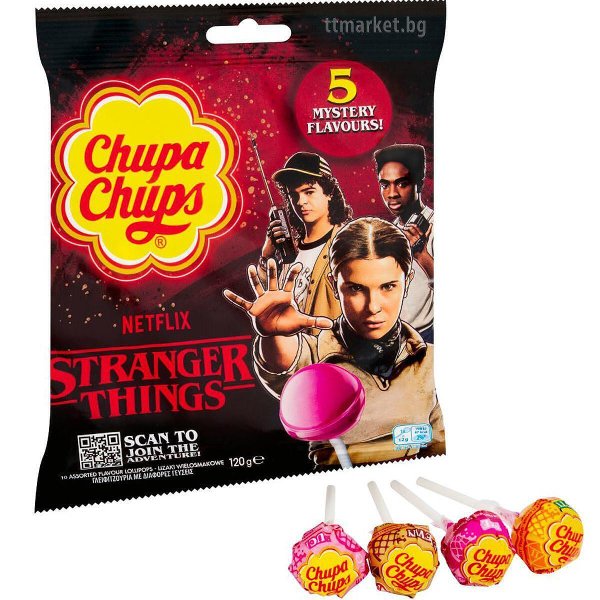 Chupa Chups Netflix Stranger Things Assorted Flavour Lollipops Близалки ...