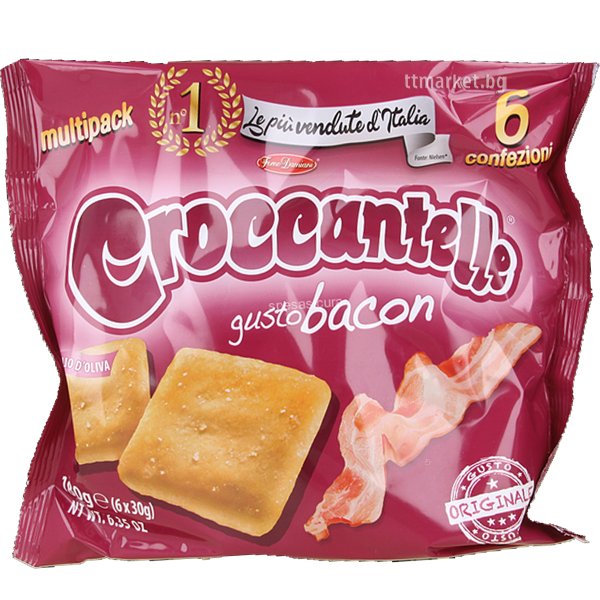 Eurosnack Croccantelle Gusto Bacon Мини крекери с вкус на бекон БЕЗ ...