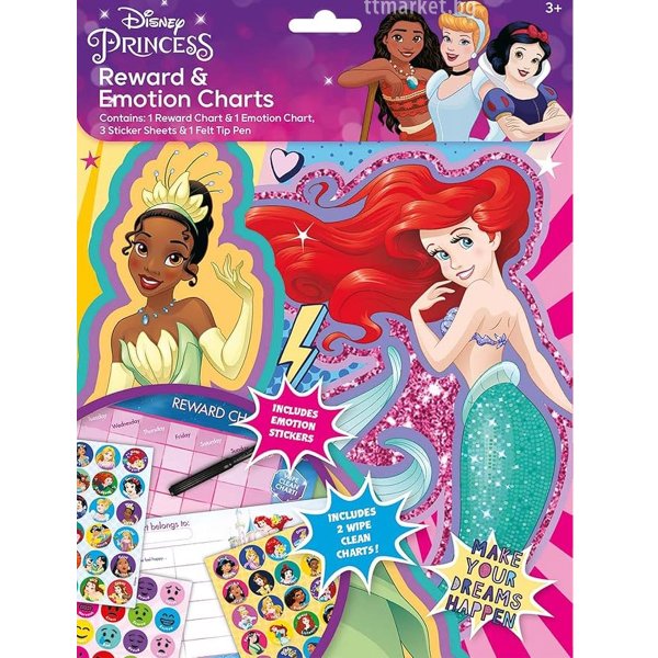 Disney Princess Reward & Emotion Charts Комплект детски образователни ...